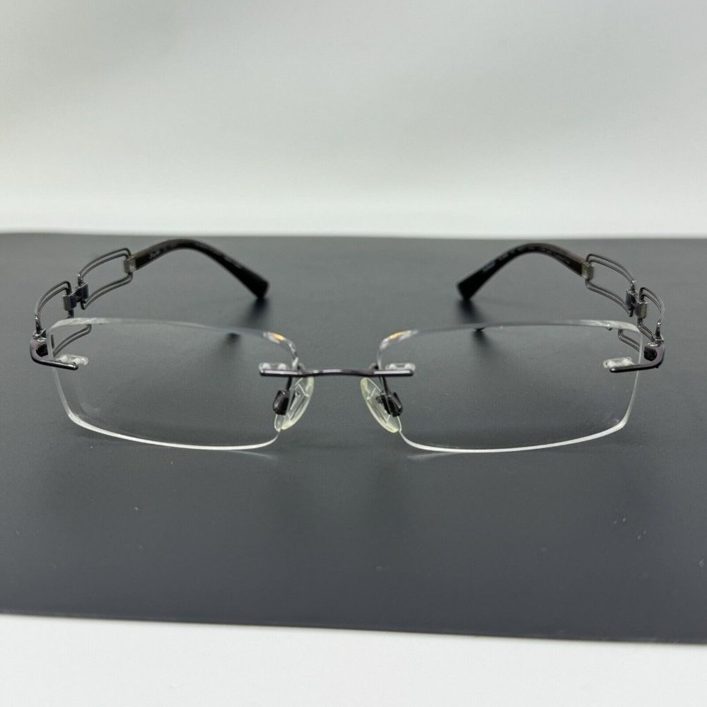 Charmant Line Art XL 2020 PU 50-17-135 Purple Rimless Metal Eyeglasses Frame
